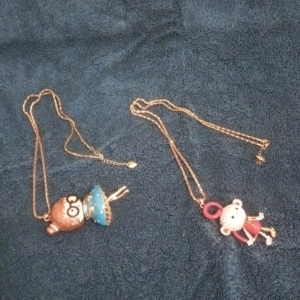 Two Betsey Johnson Fun Necklaces.